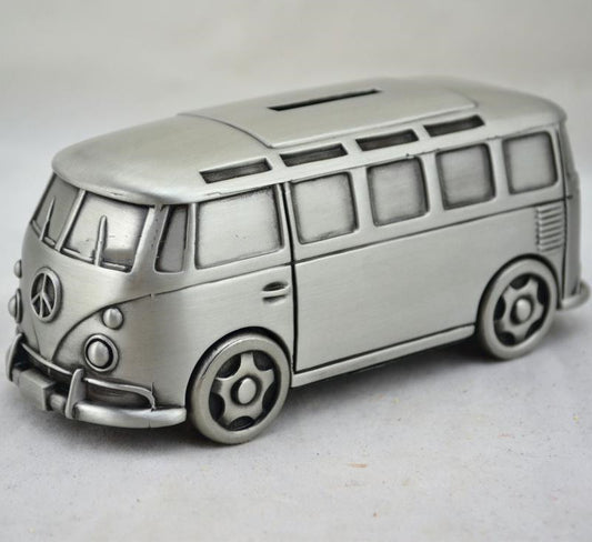 Piggy Bank Vintage Retro Car Wheels Can Be Turned Children's Birthday Gifts