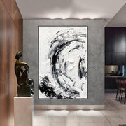 Handmade Oil Painting Canvas Wall Art Decoration Hand Painted Modern Abstract White Acrylic Artwork Large Murals Thick Texture For Living Room Home Decor Unframed Paintings