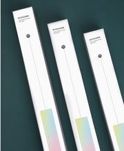 Packaged laser feather cat toy sticks in three sizes, designed for entertaining all cats.
