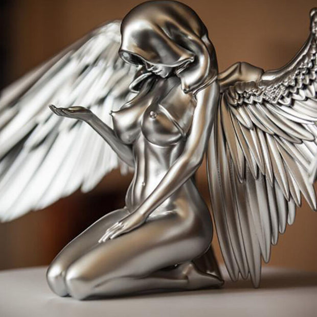 Art Angel Female Wings Kneeling Cape Indoor Wings Angel