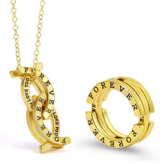 Deformation Ring Necklace Creative Dual-use Kiss Fish