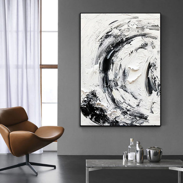 Handmade Oil Painting Canvas Wall Art Decoration Hand Painted Modern Abstract White Acrylic Artwork Large Murals Thick Texture For Living Room Home Decor Unframed Paintings