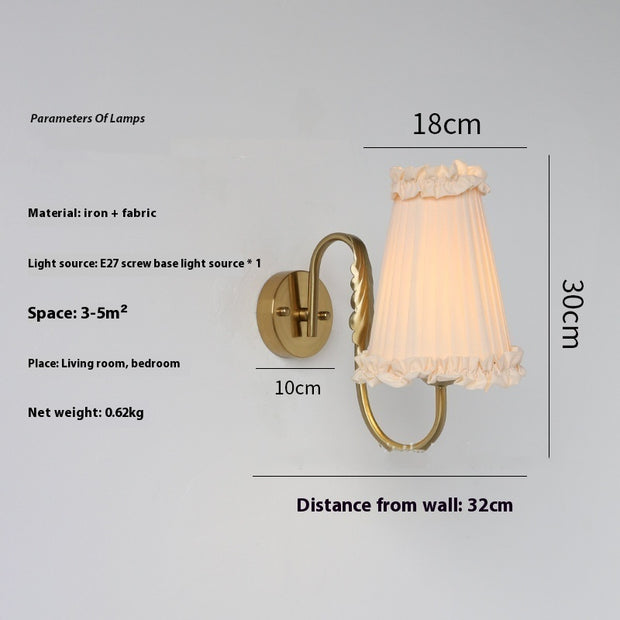 Wheat Wall Lamp Bedroom Bedside Retro Lamps