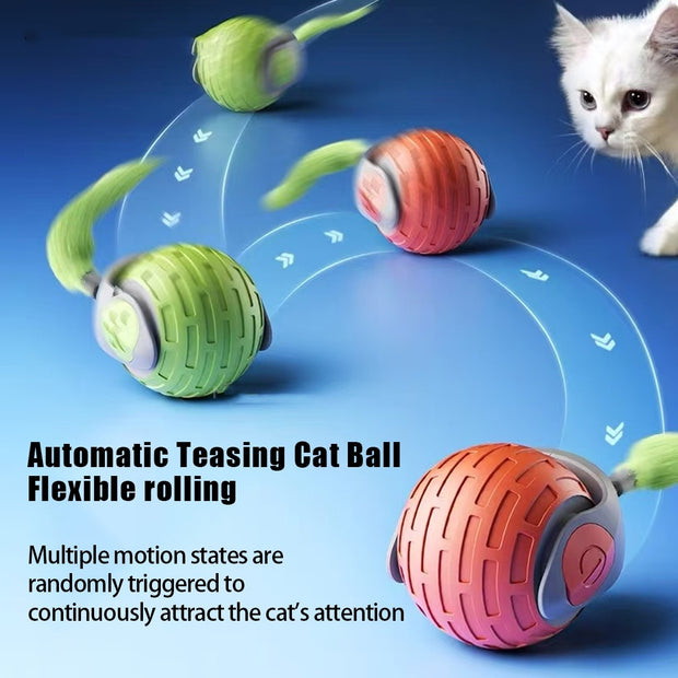 Cat Toys Ball Auto Electric Rolling Ball Toys For Cat Kitty Pets USB Rechargeable