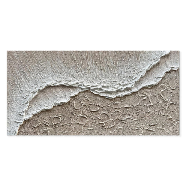 Earth Texture Sea Beach Oil Paintings Hand Painted White Ocean Waves Canvas Living Room Home Decor Modern Landscape Wall Art Painting